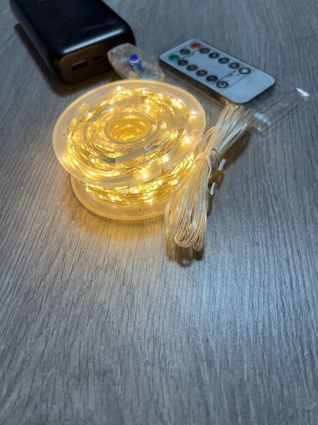 Гирлянда &ldquo;Роса&rdquo; на прозрачном проводе от USB теплый белый  4-R20PUG фото